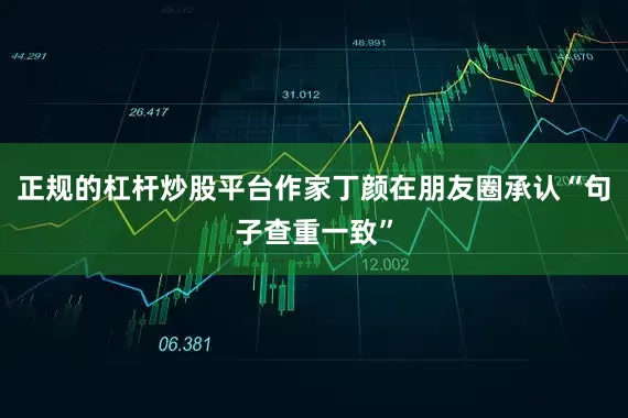 正规的杠杆炒股平台作家丁颜在朋友圈承认“句子查重一致”