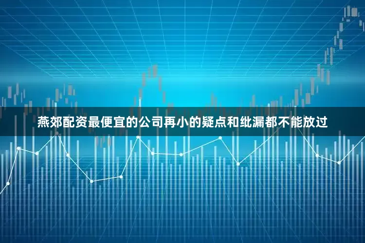 燕郊配资最便宜的公司再小的疑点和纰漏都不能放过